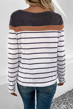 Load image into Gallery viewer, Striped Round Neck Long Sleeve T-Shirt