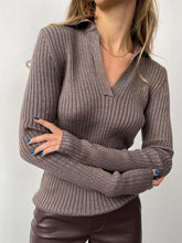 Load image into Gallery viewer, Johnny Collar Rib-Knit Top