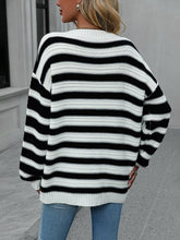 Load image into Gallery viewer, Striped Dropped Shoulder Sweater