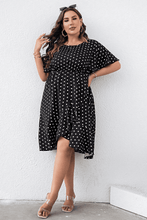 Load image into Gallery viewer, Plus Size Polka Dot Flutter Sleeve Dress