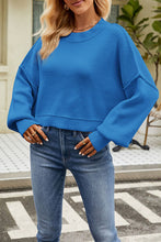 Load image into Gallery viewer, Round Neck Dropped Shoulder Sweater