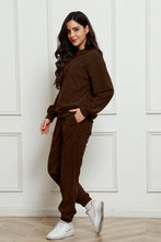 Load image into Gallery viewer, Round Neck Sweatshirt and Sweatpants Set