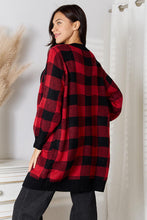 Load image into Gallery viewer, Heimish Full Size Plaid Open Front Cardigan with Pockets