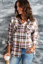 Load image into Gallery viewer, Double Take Plaid Button Front Shirt Jacket with Breast Pockets