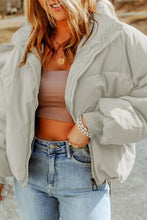 Load image into Gallery viewer, Zip Up Collared Neck Coat with Pockets