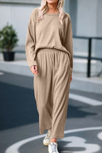 Load image into Gallery viewer, Round Neck Dropped Shoulder Top and Pants Set