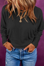 Load image into Gallery viewer, Ribbed Round Neck Long Sleeve Blouse