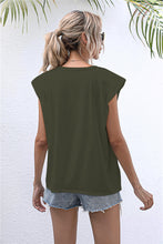 Load image into Gallery viewer, Round Neck Cap Sleeve Tee