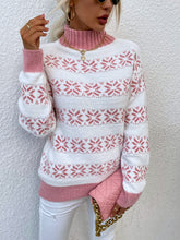 Load image into Gallery viewer, Snowflake Pattern Mock Neck Sweater