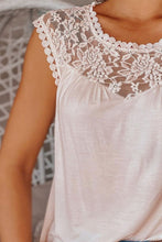 Load image into Gallery viewer, Full Size Lace Round Neck Tank