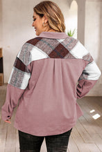 Load image into Gallery viewer, Plus Size Plaid Snap Down Jacket with Pockets