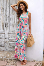 Load image into Gallery viewer, Round Neck Sleeveless Maxi Dress with Pockets