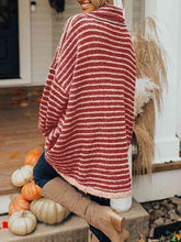 Load image into Gallery viewer, Striped Turtleneck Sweater with Pockets