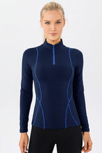 Load image into Gallery viewer, Mock Neck Quarter Zip Active T-Shirt