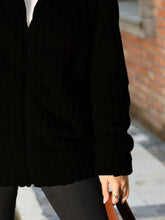 Load image into Gallery viewer, Zip-Up Collared Ribbed Jacket