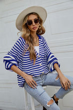 Load image into Gallery viewer, Striped Button Up Long Sleeve Cardigan