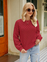 Load image into Gallery viewer, Openwork Round Neck Sweater