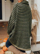 Load image into Gallery viewer, Striped Turtleneck Sweater with Pockets