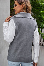 Load image into Gallery viewer, Quarter-Zip Ribbed Sweater Vest
