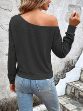 Load image into Gallery viewer, Eyelet Dropped Shoulder Blouse