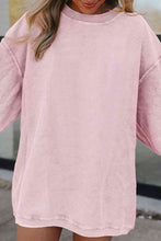 Load image into Gallery viewer, Ribbed Round Neck Drop Shoulder Sweatshirt