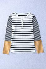 Load image into Gallery viewer, Striped Buttoned Long Sleeve Top