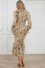 Load image into Gallery viewer, Printed V-Neck Smocked Midi Dress