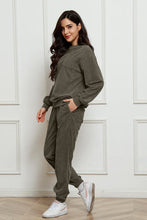 Load image into Gallery viewer, Round Neck Sweatshirt and Sweatpants Set