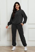 Load image into Gallery viewer, Round Neck Sweatshirt and Sweatpants Set
