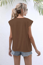 Load image into Gallery viewer, Round Neck Cap Sleeve Tee