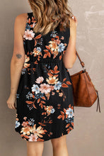 Load image into Gallery viewer, Printed Scoop Neck Sleeveless Buttoned Dress