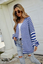 Load image into Gallery viewer, Striped Button Up Long Sleeve Cardigan