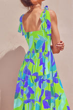 Load image into Gallery viewer, Floral Tie-Shoulder Smocked Midi Dress