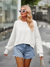 Load image into Gallery viewer, Dropped Shoulder Round Neck Long Sleeve Knit Top