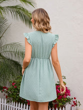 Load image into Gallery viewer, Swiss Dot Ruffled V-Neck Dress