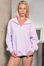 Load image into Gallery viewer, Quarter Zip Dropped Shoulder Sweatshirt