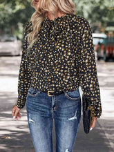 Load image into Gallery viewer, Printed Tie Neck Long Sleeve Top