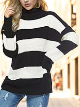 Load image into Gallery viewer, Striped Turtleneck Long Sleeve Sweater