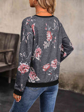Load image into Gallery viewer, Floral Round Neck Raglan Sleeve Sweatshirt