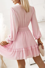 Load image into Gallery viewer, Tied Flounce Sleeve Mini Dress