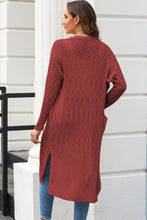 Load image into Gallery viewer, Open Front Slit Cardigan with Pockets