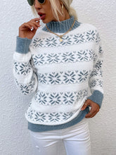 Load image into Gallery viewer, Snowflake Pattern Mock Neck Sweater