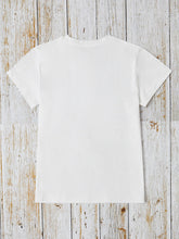 Load image into Gallery viewer, Letter Graphic Round Neck Short Sleeve T-Shirt
