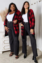 Load image into Gallery viewer, Heimish Full Size Plaid Open Front Cardigan with Pockets