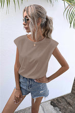 Load image into Gallery viewer, Round Neck Cap Sleeve Tee