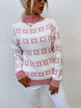 Load image into Gallery viewer, Snowflake Pattern Mock Neck Sweater