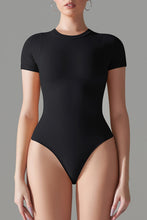 Load image into Gallery viewer, Round Neck Short Sleeve Active Bodysuit