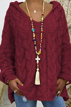 Load image into Gallery viewer, Cable-Knit Hooded Sweater