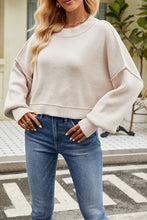 Load image into Gallery viewer, Round Neck Dropped Shoulder Sweater