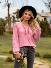 Load image into Gallery viewer, Puff Sleeve Ruffle Trim Blouse